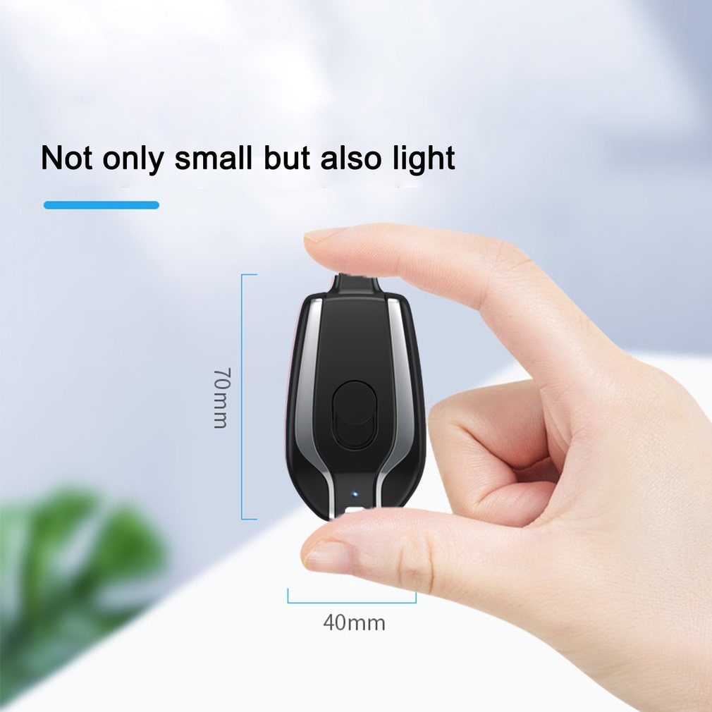 Portable Keychain Power Bank Charger with Retractable Connector and Carabiner Clip Phone - Image 11