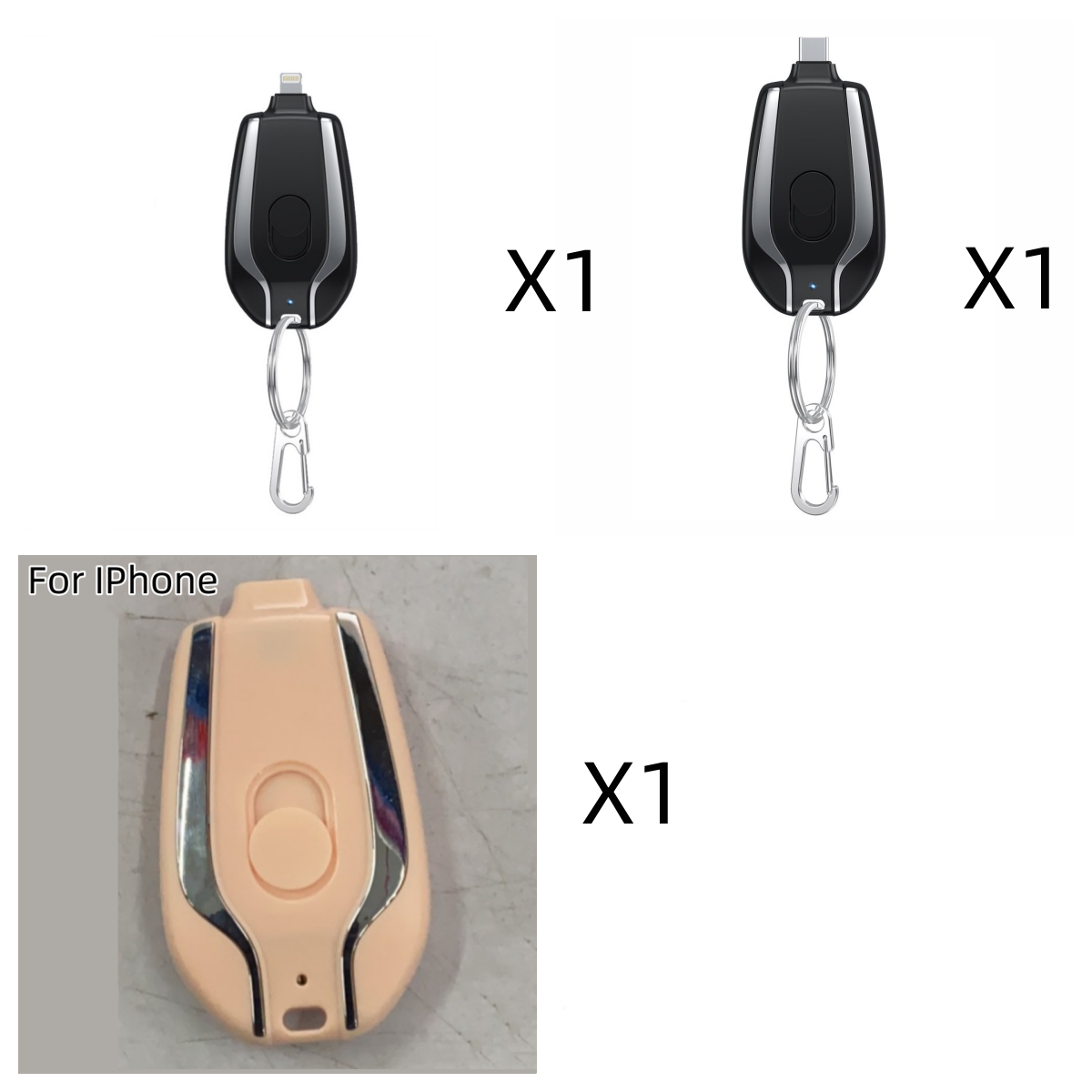 Portable Keychain Power Bank Charger with Retractable Connector and Carabiner Clip Phone - Image 22