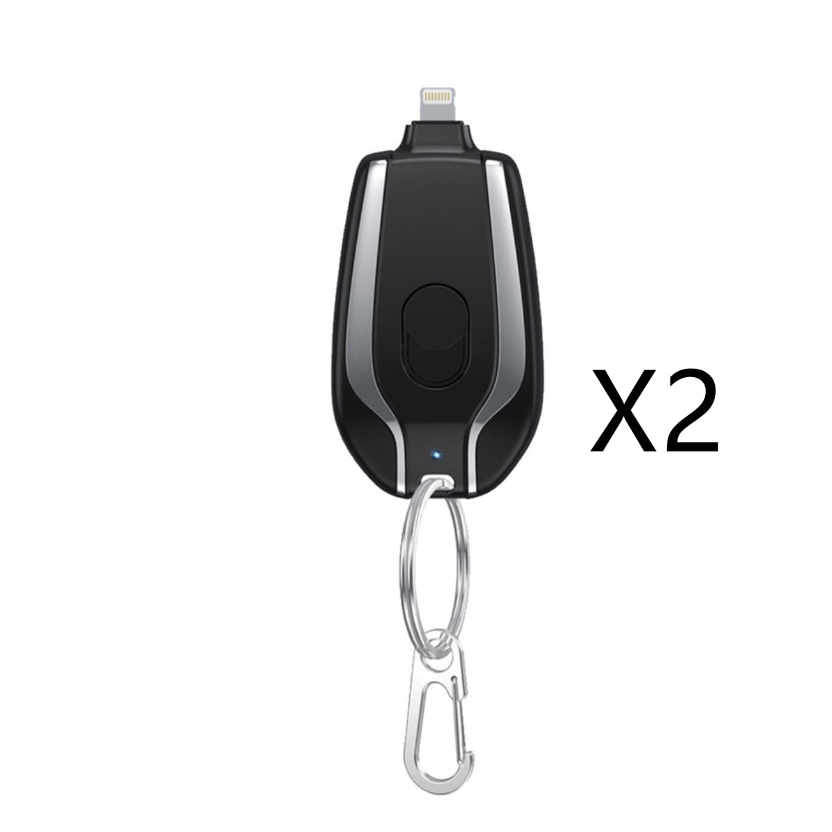 Portable Keychain Power Bank Charger with Retractable Connector and Carabiner Clip Phone - Image 3