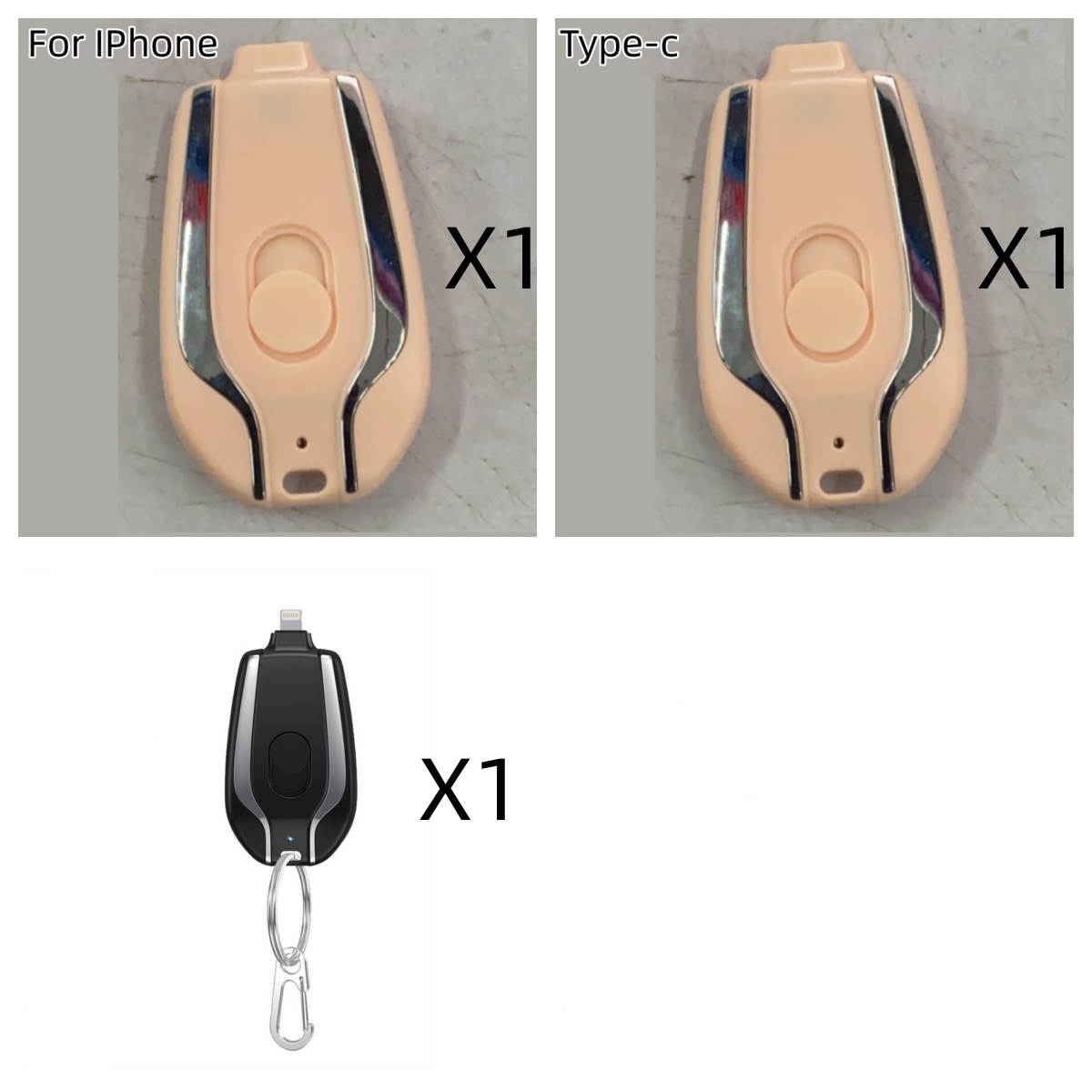 Portable Keychain Power Bank Charger with Retractable Connector and Carabiner Clip Phone - Image 4