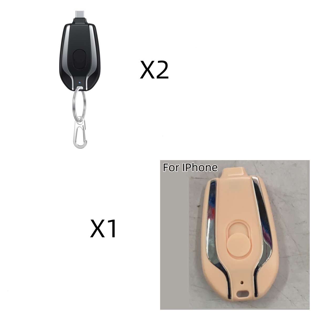 Portable Keychain Power Bank Charger with Retractable Connector and Carabiner Clip Phone - Image 40