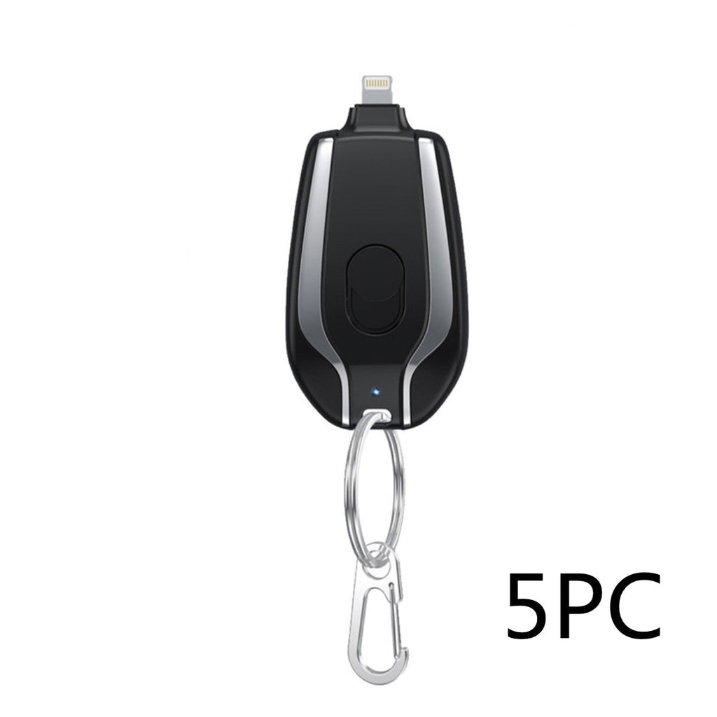 Portable Keychain Power Bank Charger with Retractable Connector and Carabiner Clip Phone - Image 7