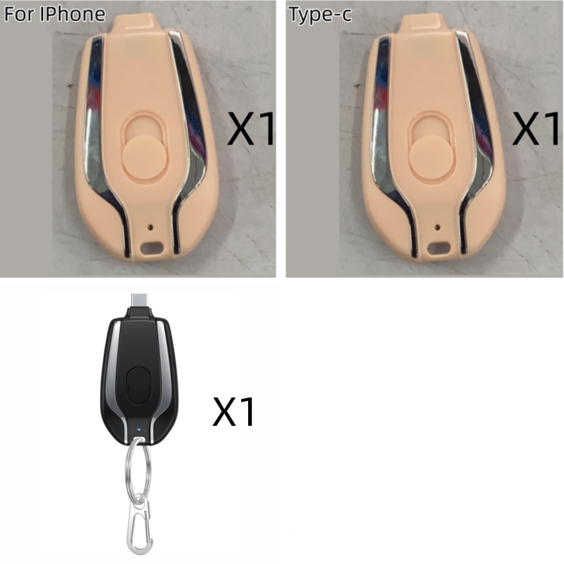 Portable Keychain Power Bank Charger with Retractable Connector and Carabiner Clip Phone - Image 9