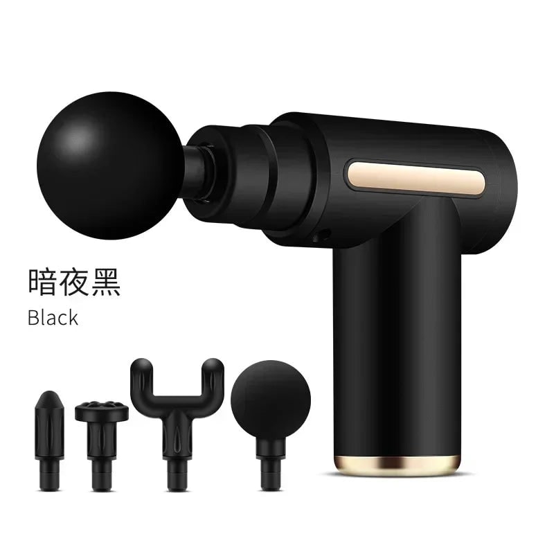 Portable Mini Handheld Massage Gun USB Rechargeable LED Display Four Heads - Image 9
