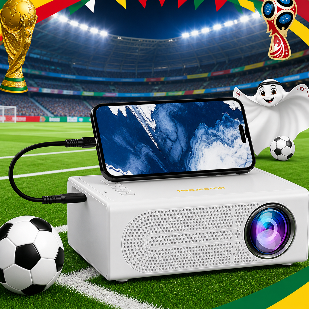 Portable Mini Projector 1080p Gaming Manual Focus USB Connectivity Compact - Image 1