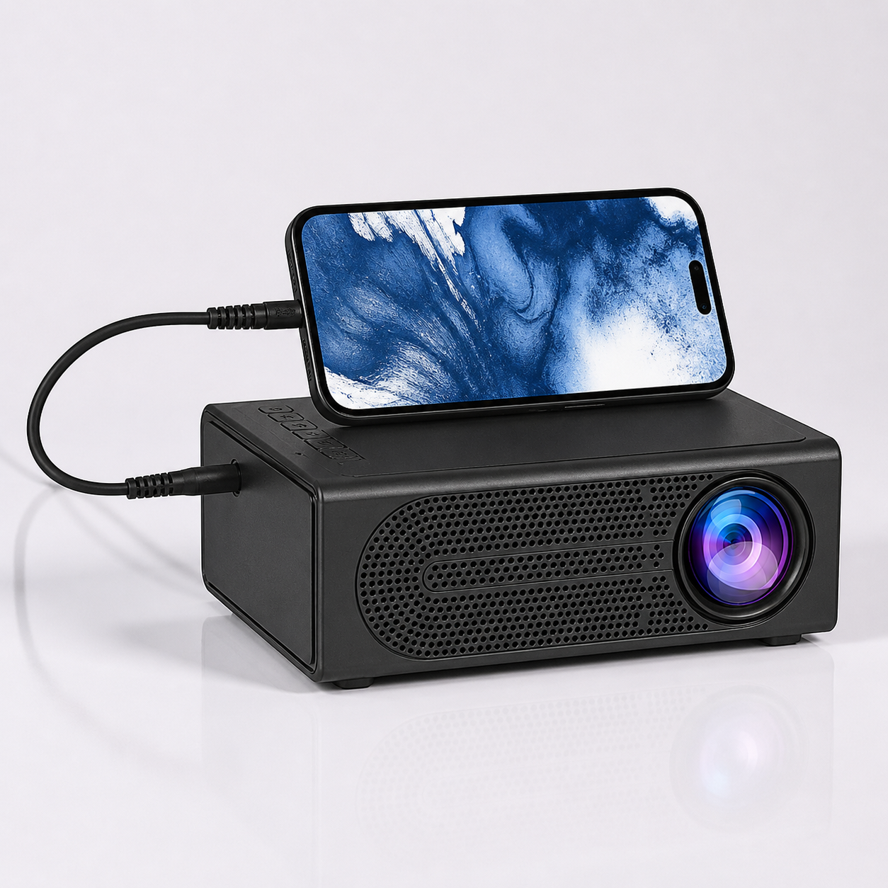 Portable Mini Projector 1080p Gaming Manual Focus USB Connectivity Compact - Image 4