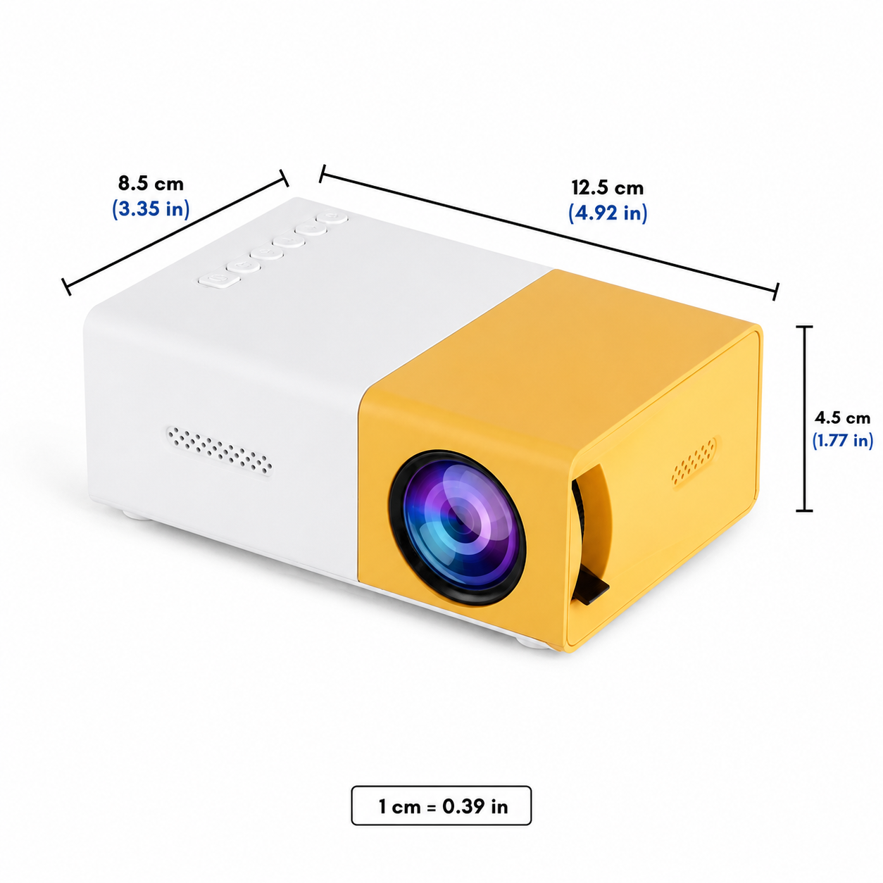 Portable Mini Projector 1080p HDMI Travel Handheld Yellow White Compact Small - Image 8