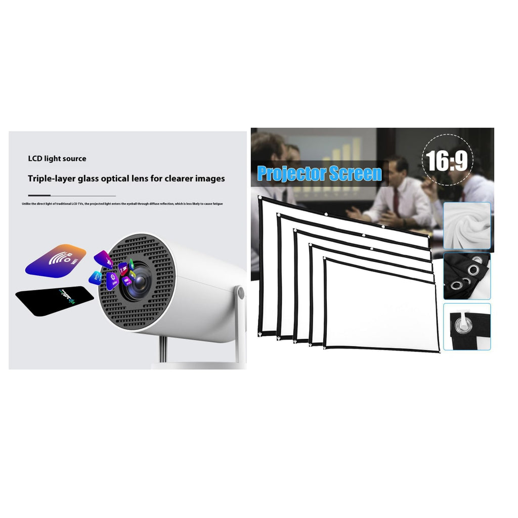 Portable Mini Projector with Outdoor Screen Compact 180-Degree Rotating Stand - Image 7