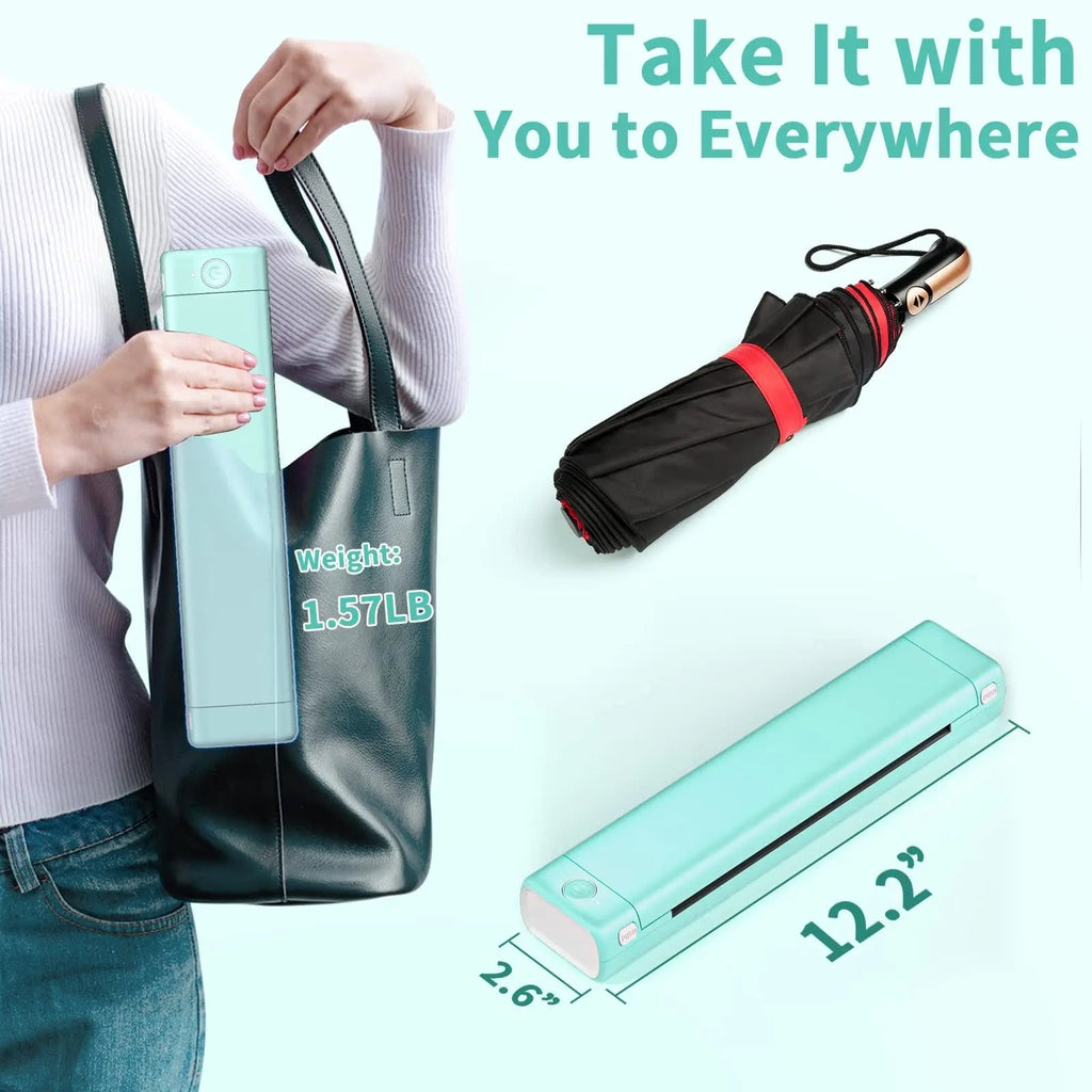 Portable Printer Bluetooth No Ink Thermal A4 Wireless Travel Mobile Connectivity - Image 9