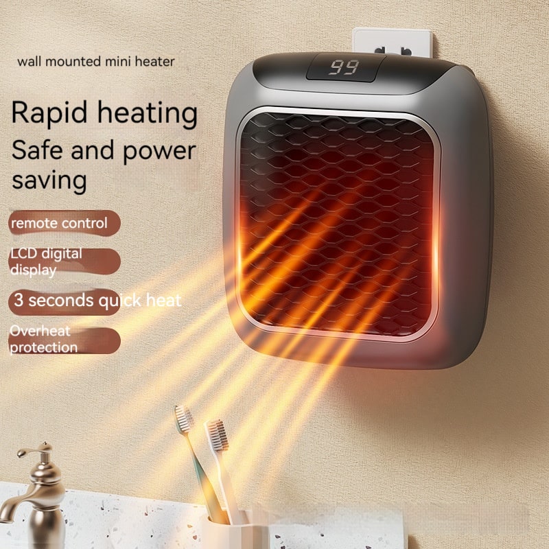 Portable Space Heater with Wall Mounted Plug in Design and Digital LED Display - Image 8