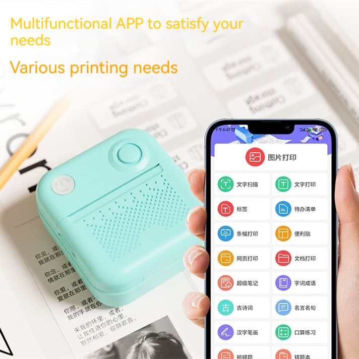 Portable Thermal Printer with Direct Label and Pocket-Sized Wireless Bluetooth Design - Image 9