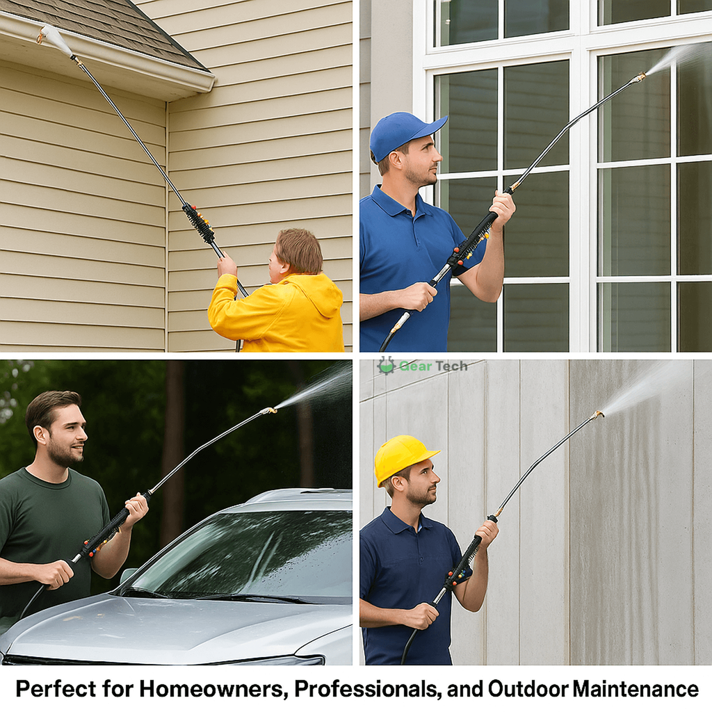 Pressure Washer Hose Extension Wand with Telescoping Brass Fittings and Five Color-Coded Nozzles - Image 7