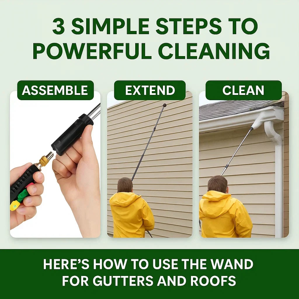 Pressure Washer Hose Extension Wand with Telescoping Brass Fittings and Five Color-Coded Nozzles - Image 8