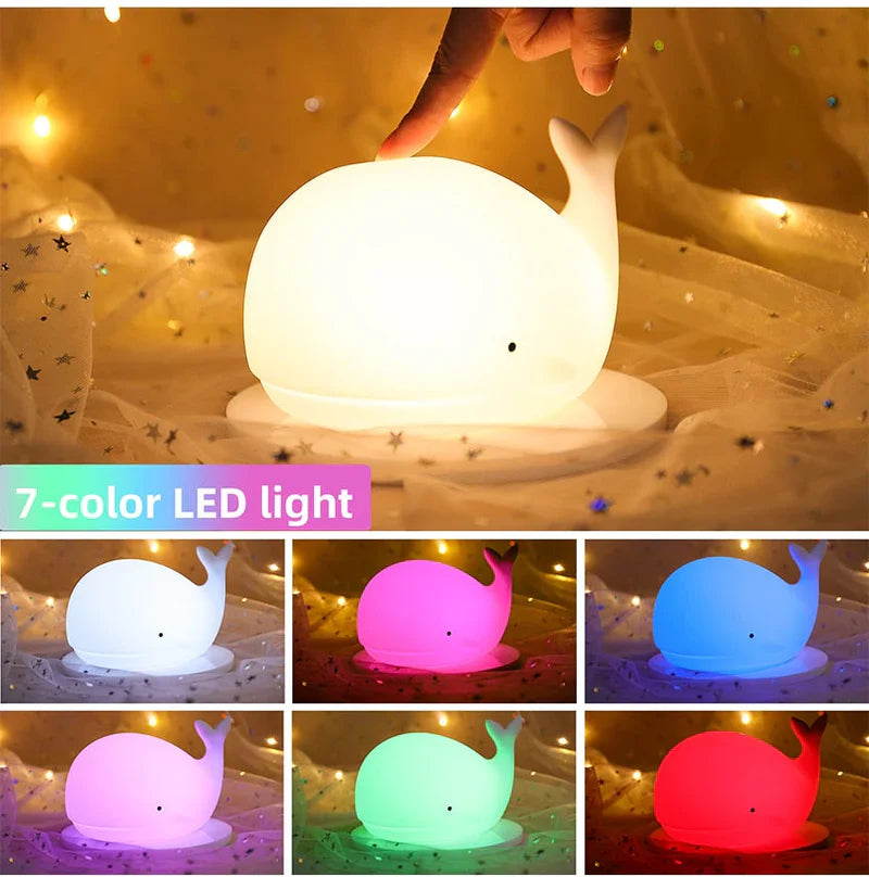 Adorable Color-Changing Whale Night Light - GlowWhale
