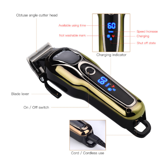 Professional Cordless Hair Clippers and Trimmers with LED Display and Taper Lever Pro - Image 9
