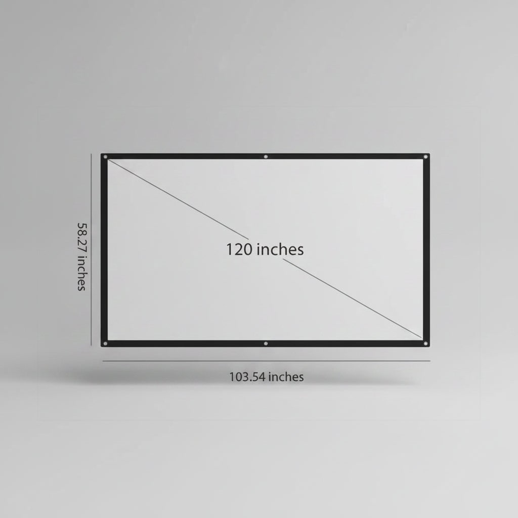 Projector Screen 120 Inch Home Theater Portable Foldable Fabric Wall Mount Hanging - Image 2