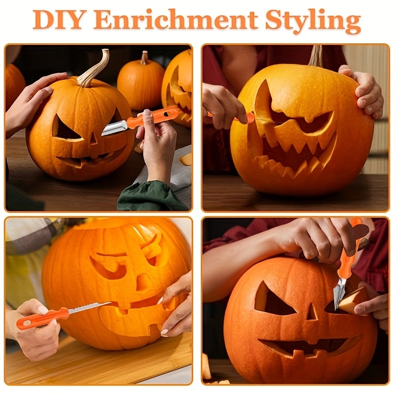 Pumpkin Carving Kit and Tools with Stainless Steel Dual-Blade Supplies for Halloween - Image 4