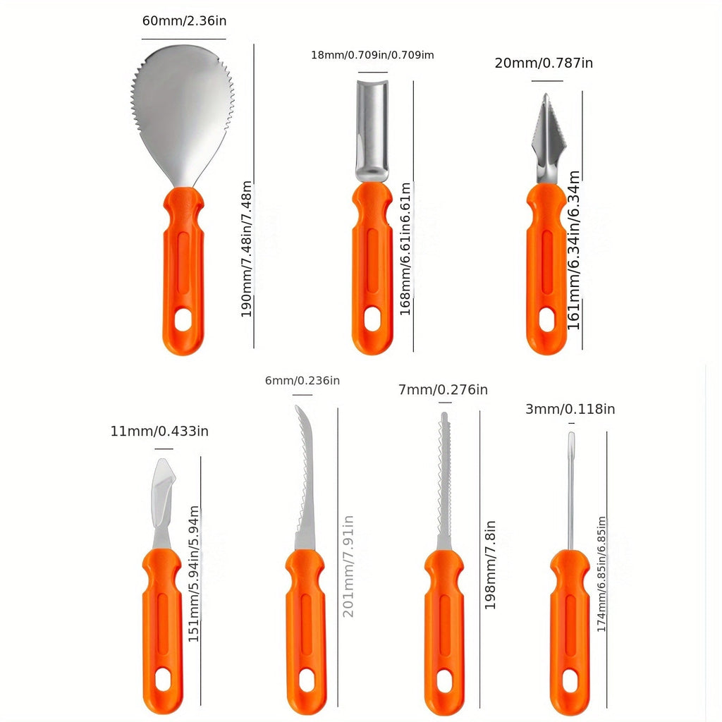 Pumpkin Carving Tools Kit and Supplies with Stainless Steel Knife Set and Canvas Storage Bag - Image 7