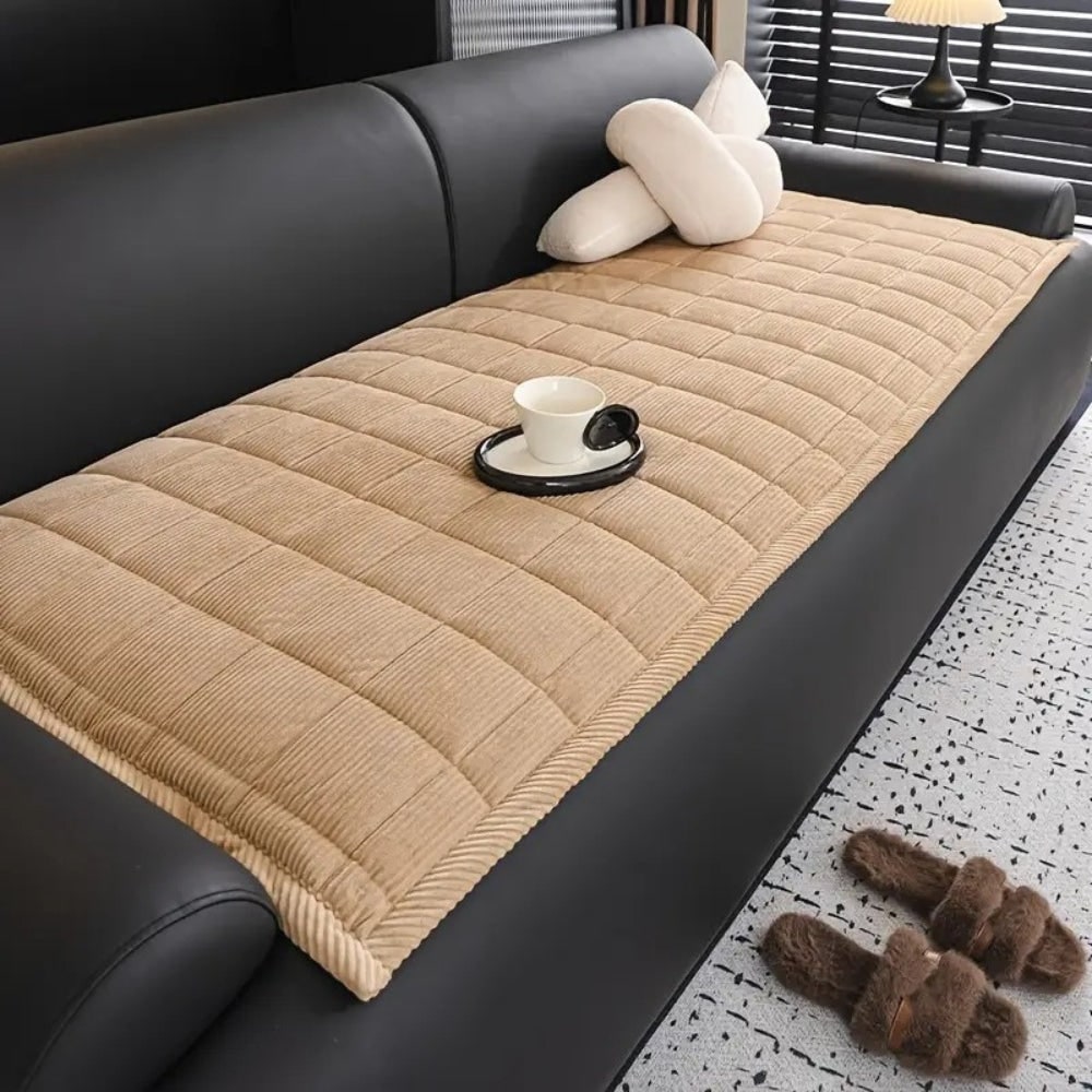Quilted Corduroy Sofa Couch Cover with Padded Seat Protection - Image 5