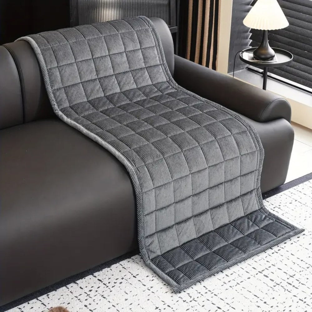 Quilted Corduroy Sofa Couch Cover with Padded Seat Protection - Image 8