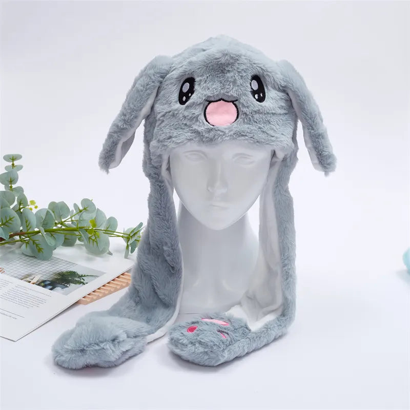 Interactive Bunny Ears Hat for Kids and Adults – Cute Plush Hat with Moving Ears for Play, Costumes and Gifts