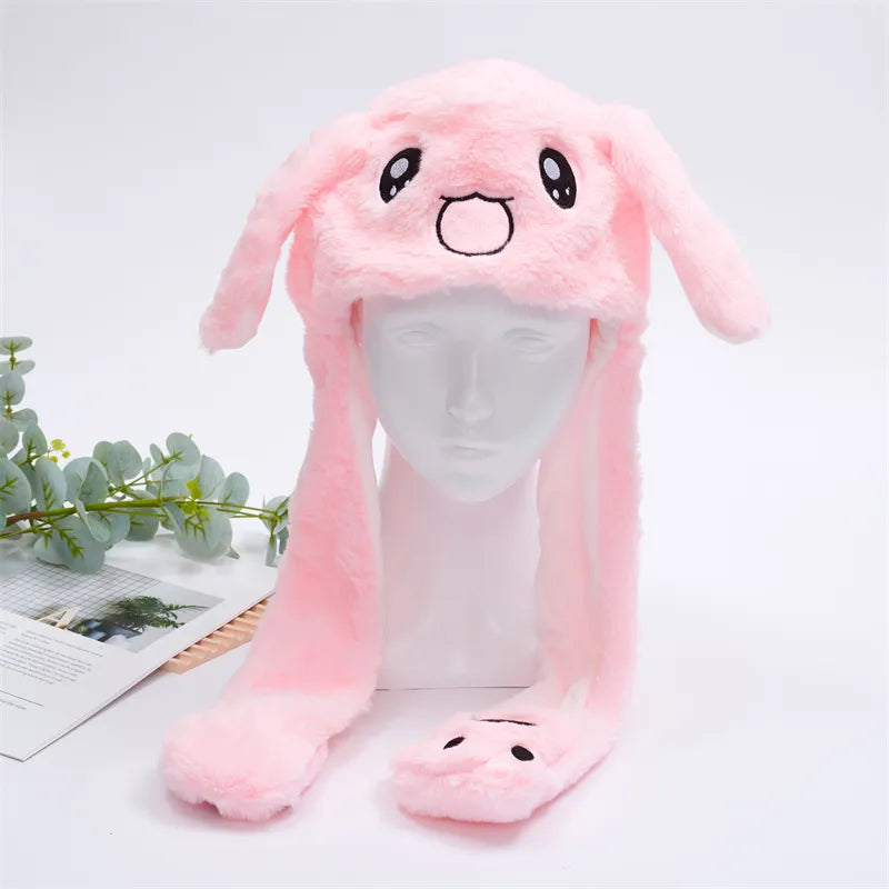 Interactive Bunny Ears Hat for Kids and Adults – Cute Plush Hat with Moving Ears for Play, Costumes and Gifts