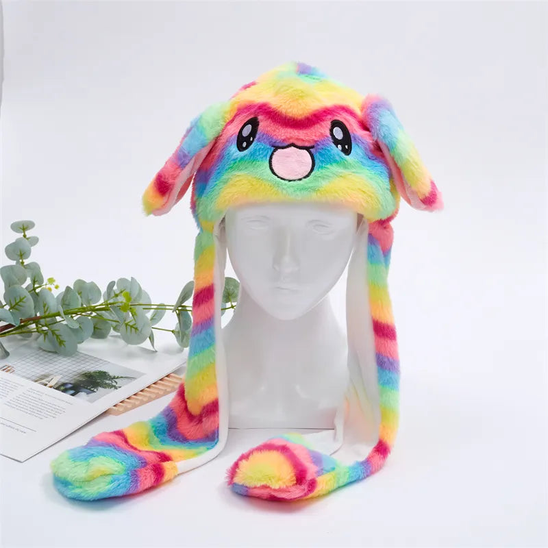 Interactive Bunny Ears Hat for Kids and Adults – Cute Plush Hat with Moving Ears for Play, Costumes and Gifts