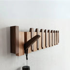 Wooden Piano-Style Coat Rack – Wall-Mounted Decorative Hanger with Solid Wood Hooks | Functional Storage & Artistic Home Décor