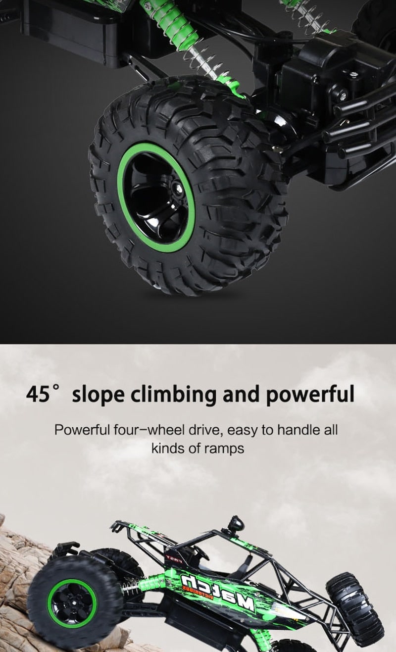 Rc Monster Truck with 4x4 Rock Crawler Off-Road Drive and Shock Suspension - Image 11