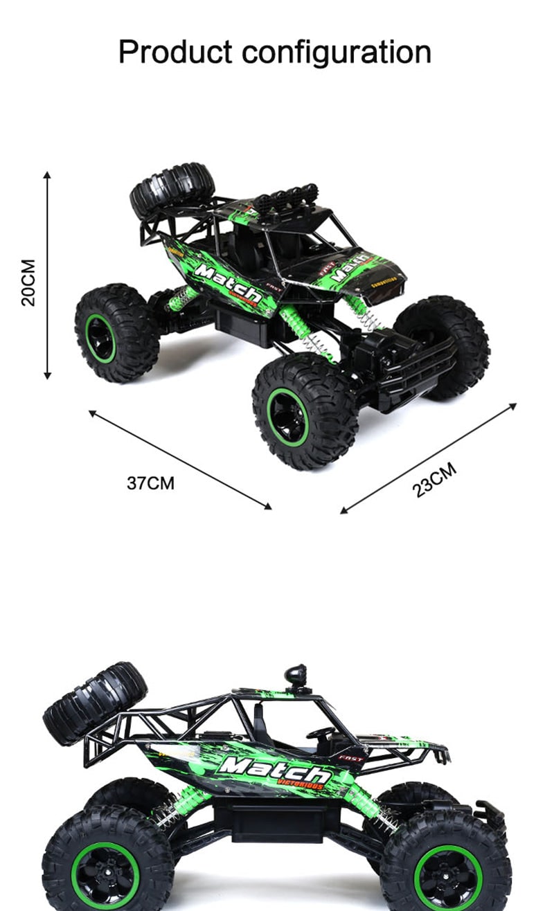 Rc Monster Truck with 4x4 Rock Crawler Off-Road Drive and Shock Suspension - Image 14