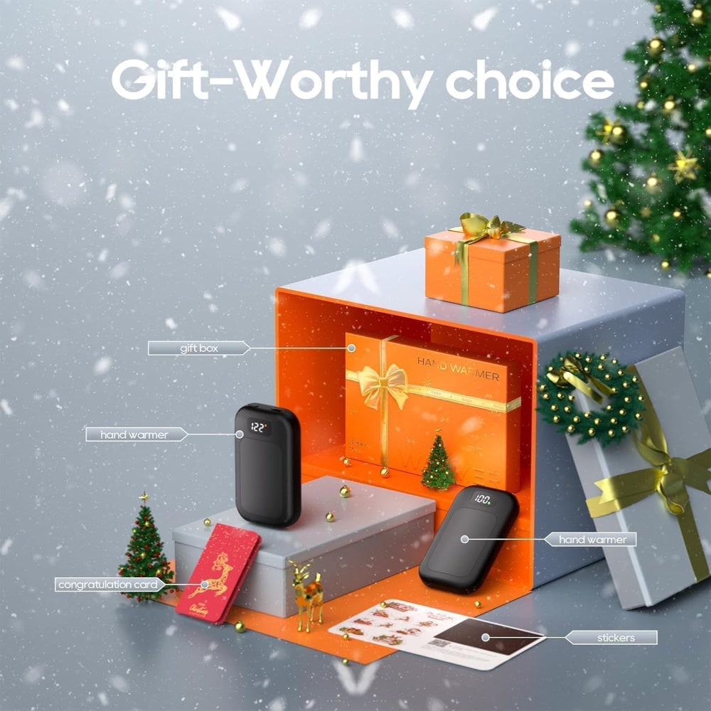 Rechargeable Hand Warmers and Electric Heater Pocket Dual Pack with LED Display - Image 2