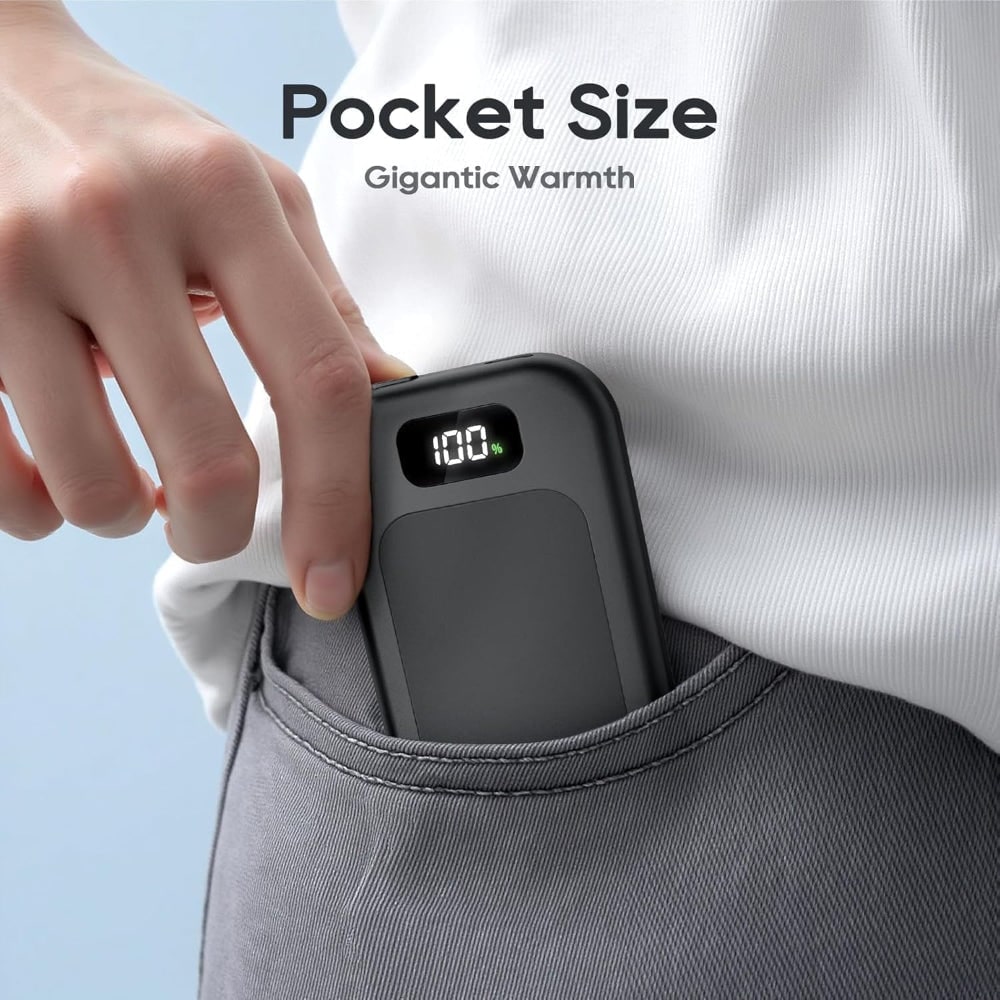 Rechargeable Hand Warmers and Electric Heater Pocket Dual Pack with LED Display - Image 3