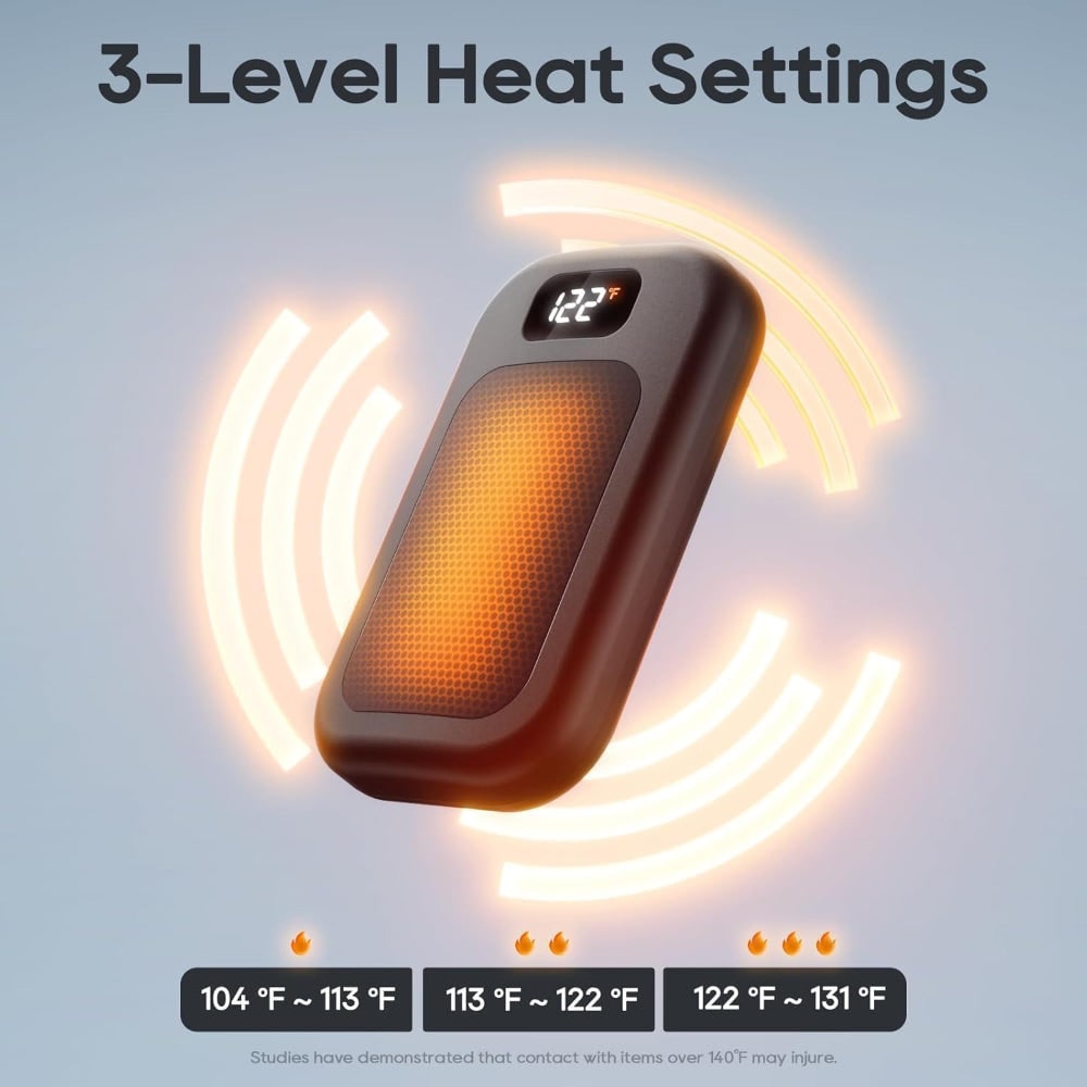Rechargeable Hand Warmers and Electric Heater Pocket Dual Pack with LED Display - Image 5