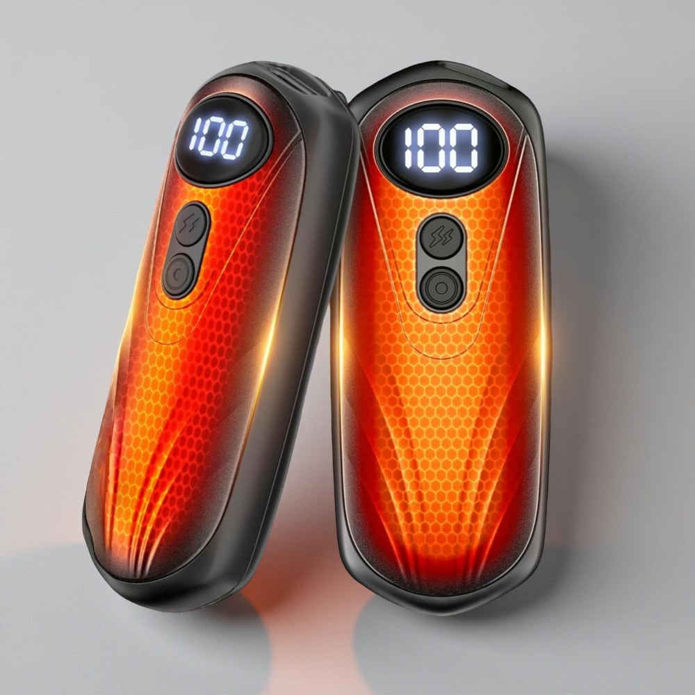 Rechargeable Hand Warmers with LED Display Portable Pocket Electric Heater Set with 5 Heat Levels - Image 1