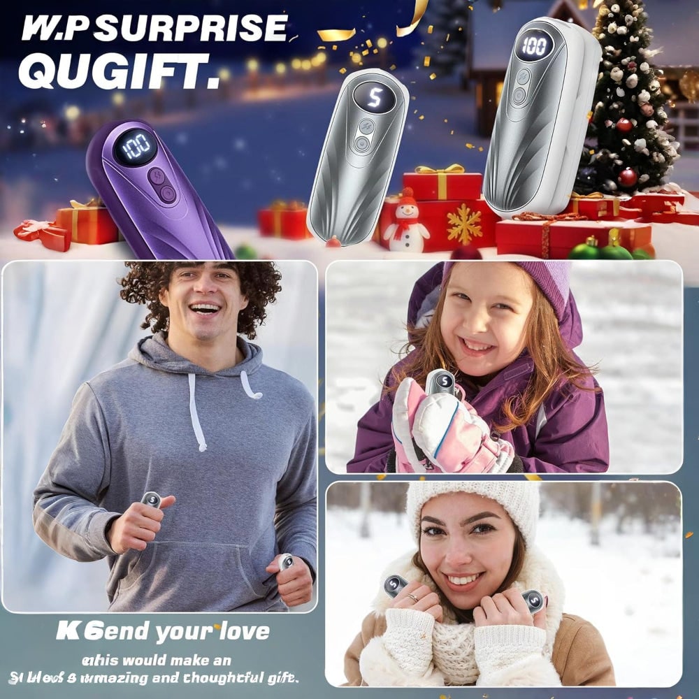 Rechargeable Hand Warmers with LED Display Portable Pocket Electric Heater Set with 5 Heat Levels - Image 12