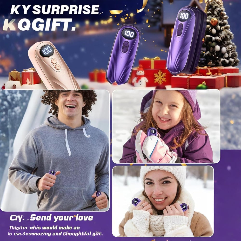 Rechargeable Hand Warmers with LED Display Portable Pocket Electric Heater Set with 5 Heat Levels - Image 19