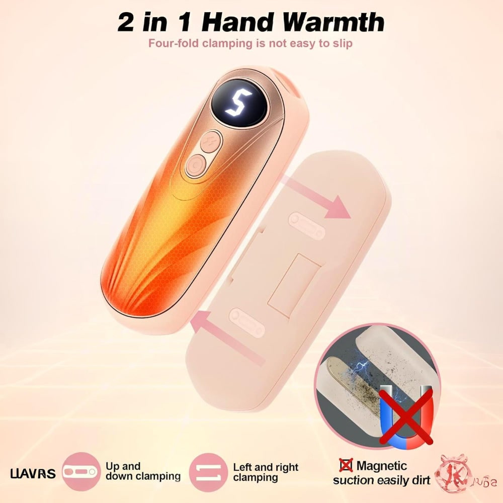 Rechargeable Hand Warmers with LED Display Portable Pocket Electric Heater Set with 5 Heat Levels - Image 22