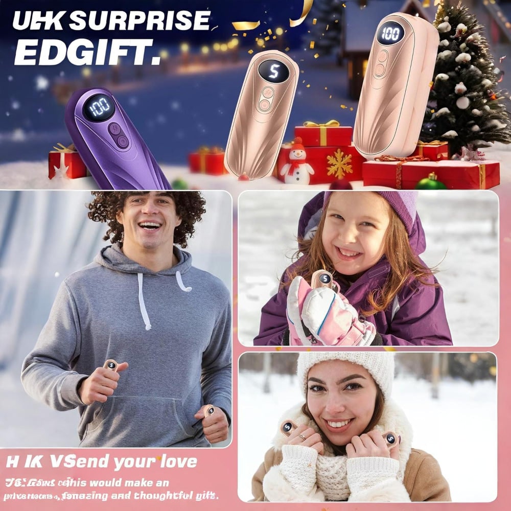 Rechargeable Hand Warmers with LED Display Portable Pocket Electric Heater Set with 5 Heat Levels - Image 24