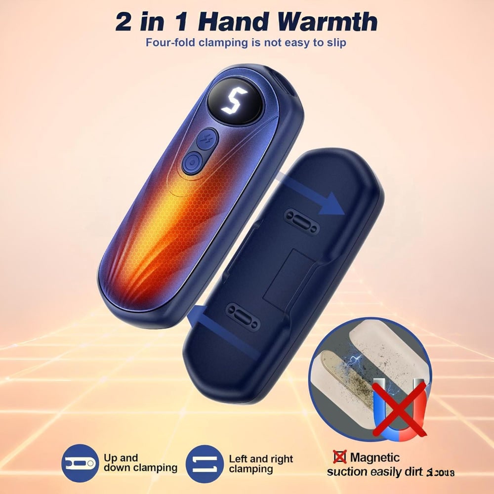 Rechargeable Hand Warmers with LED Display Portable Pocket Electric Heater Set with 5 Heat Levels - Image 31