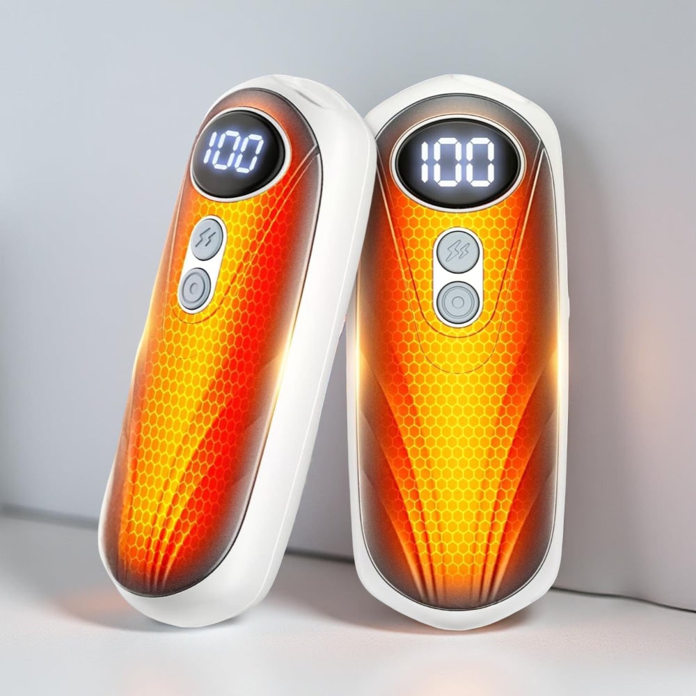 Rechargeable Hand Warmers with LED Display Portable Pocket Electric Heater Set with 5 Heat Levels - Image 7