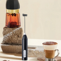 Rechargeable Handheld Milk Frother with Double-Spring Whisk and Three Speed Settings Foam Maker - Image 1