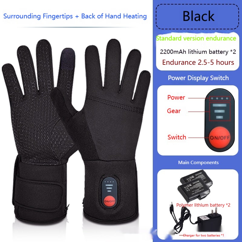 Rechargeable Heated Gloves with Touchscreen Fingertips for Winter Biking and Cold Weather Work - Image 3