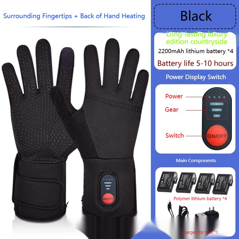 Rechargeable Heated Gloves with Touchscreen Fingertips for Winter Biking and Cold Weather Work - Image 4