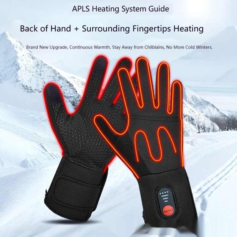 Rechargeable Heated Gloves with Touchscreen Fingertips for Winter Biking and Cold Weather Work - Image 5