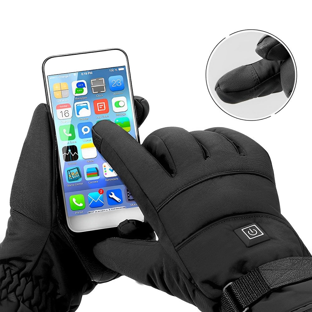 Rechargeable Heated Gloves with Touchscreen Fingertips Waterproof Design and Three Heat Settings - Image 3
