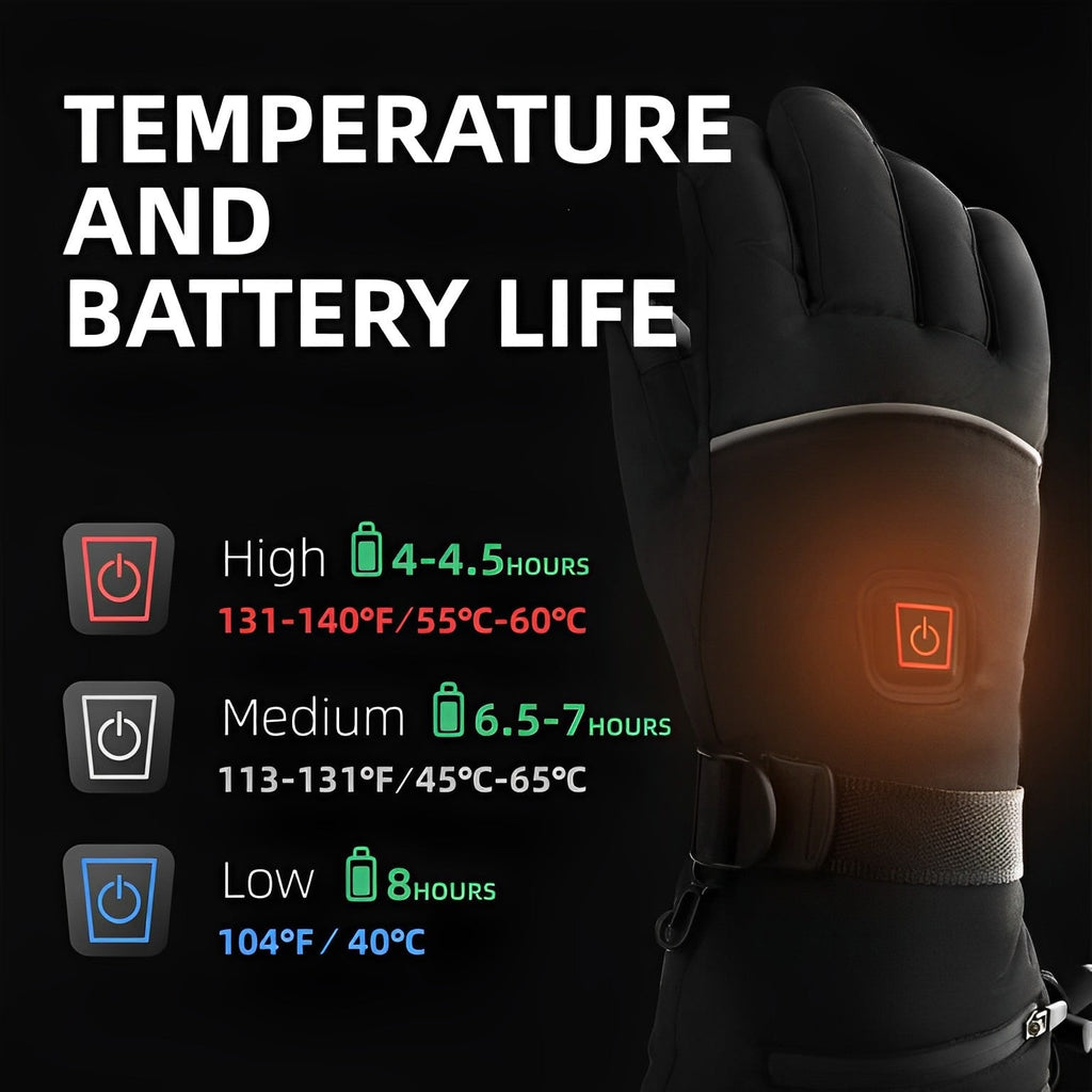 Rechargeable Heated Gloves with Touchscreen Fingertips Waterproof Design and Three Heat Settings - Image 4