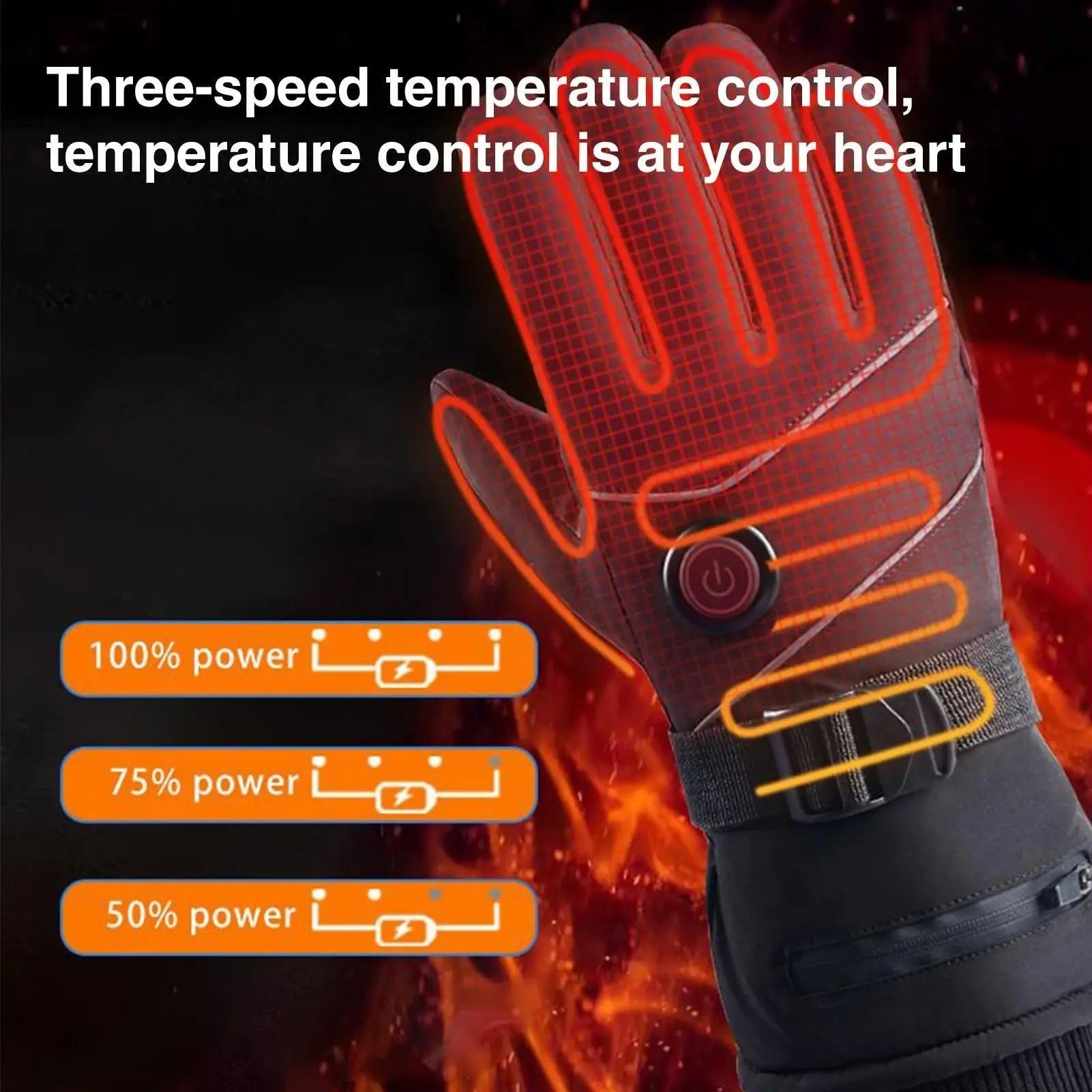 Rechargeable Heated Gloves with Waterproof Battery Power 3 Heat Levels and Touchscreen Fingertips - Image 3