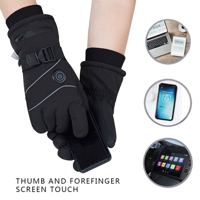 Rechargeable Heated Gloves with Waterproof Battery Power 3 Heat Levels and Touchscreen Fingertips - Image 4