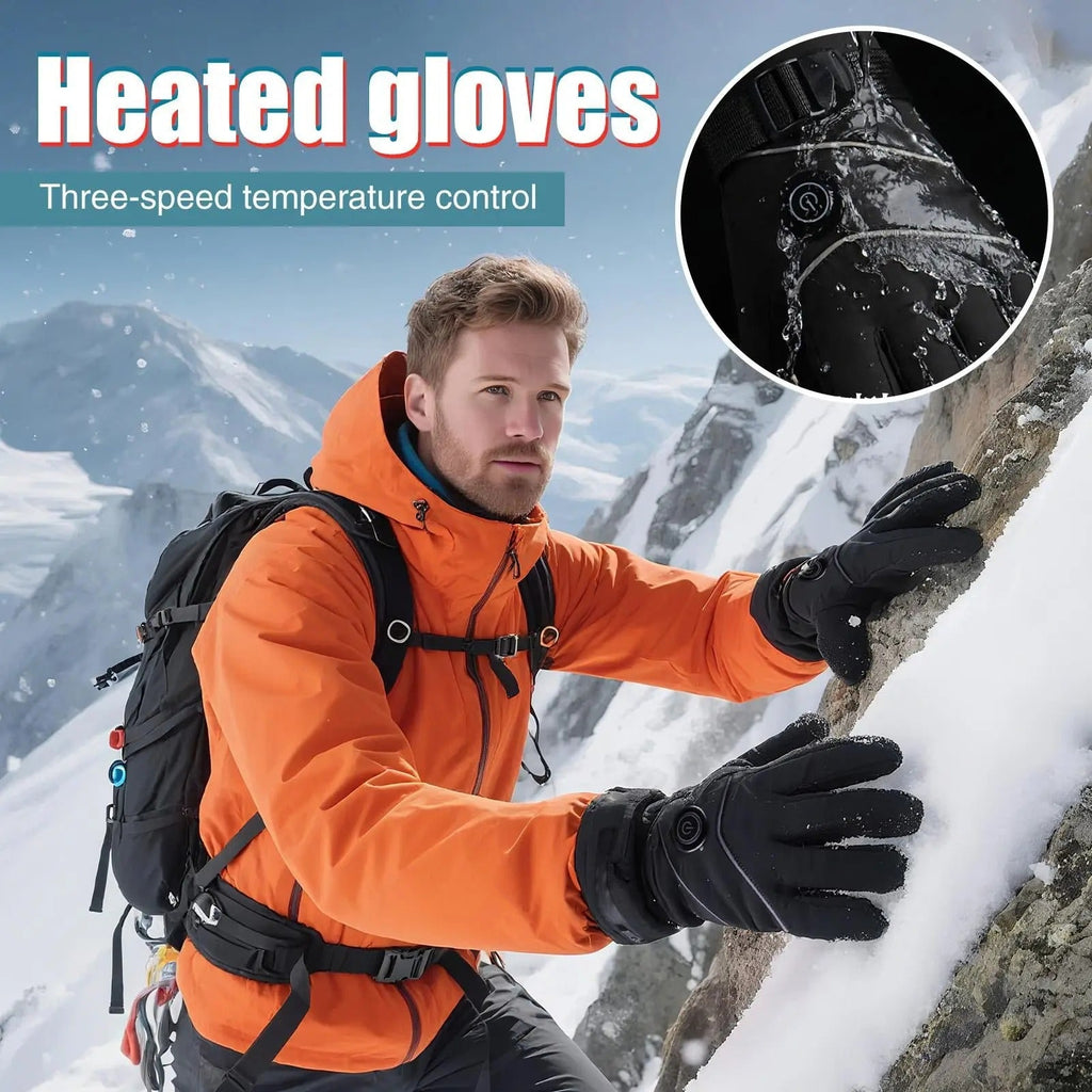 Rechargeable Heated Gloves with Waterproof Battery Power 3 Heat Levels and Touchscreen Fingertips - Image 5