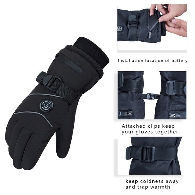 Rechargeable Heated Gloves with Waterproof Battery Power 3 Heat Levels and Touchscreen Fingertips - Image 8